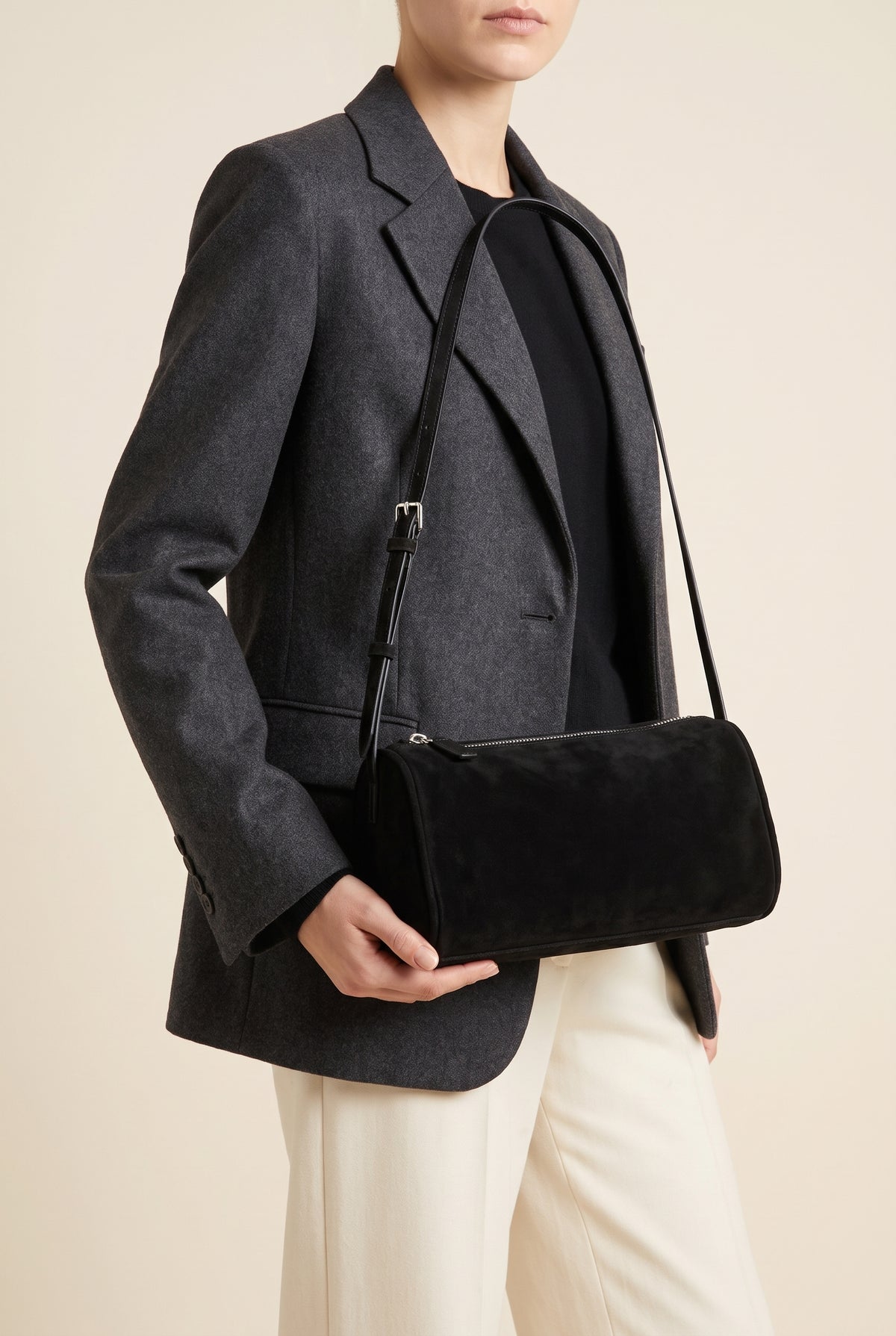 Danika Mini Faux Suede Crossbody Bag — On-Model View