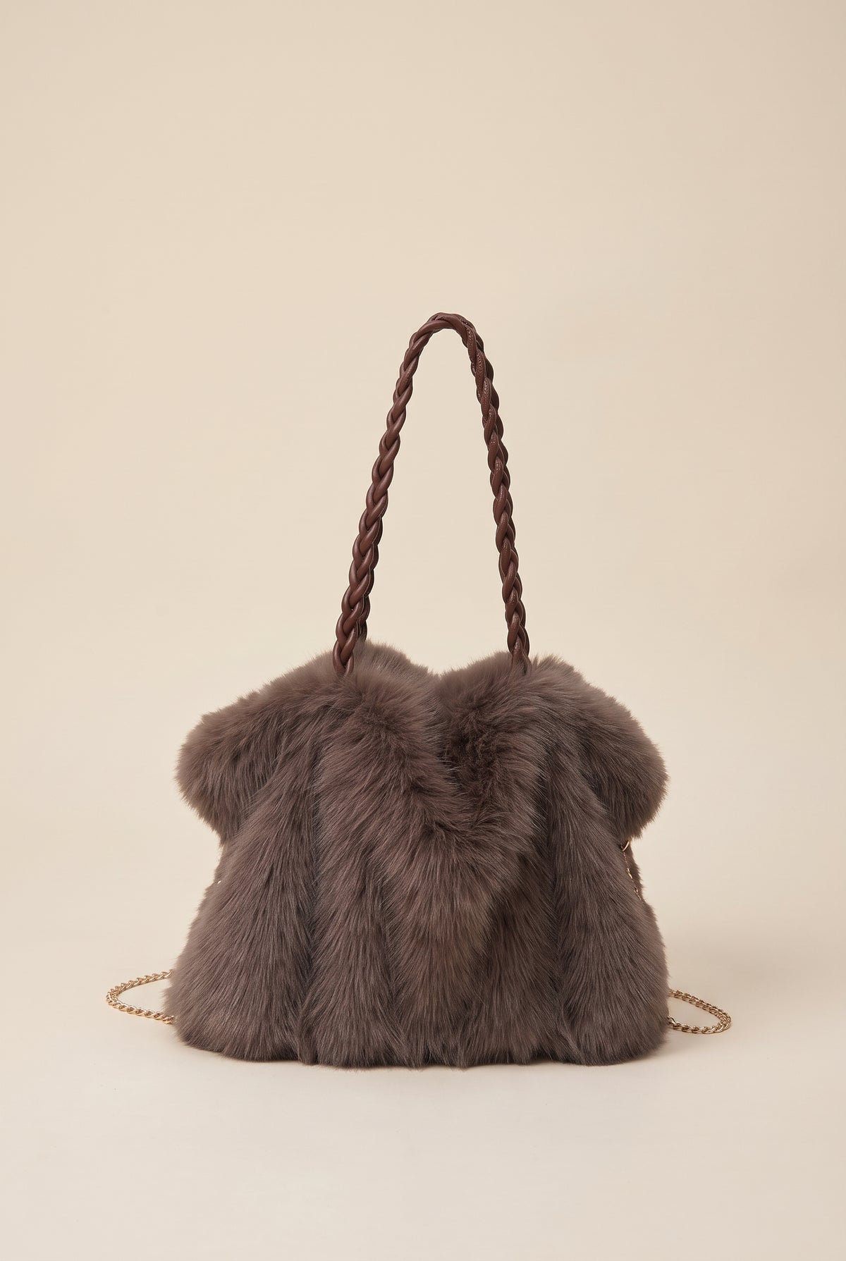 Loreen Pleated Faux Fur Tote
