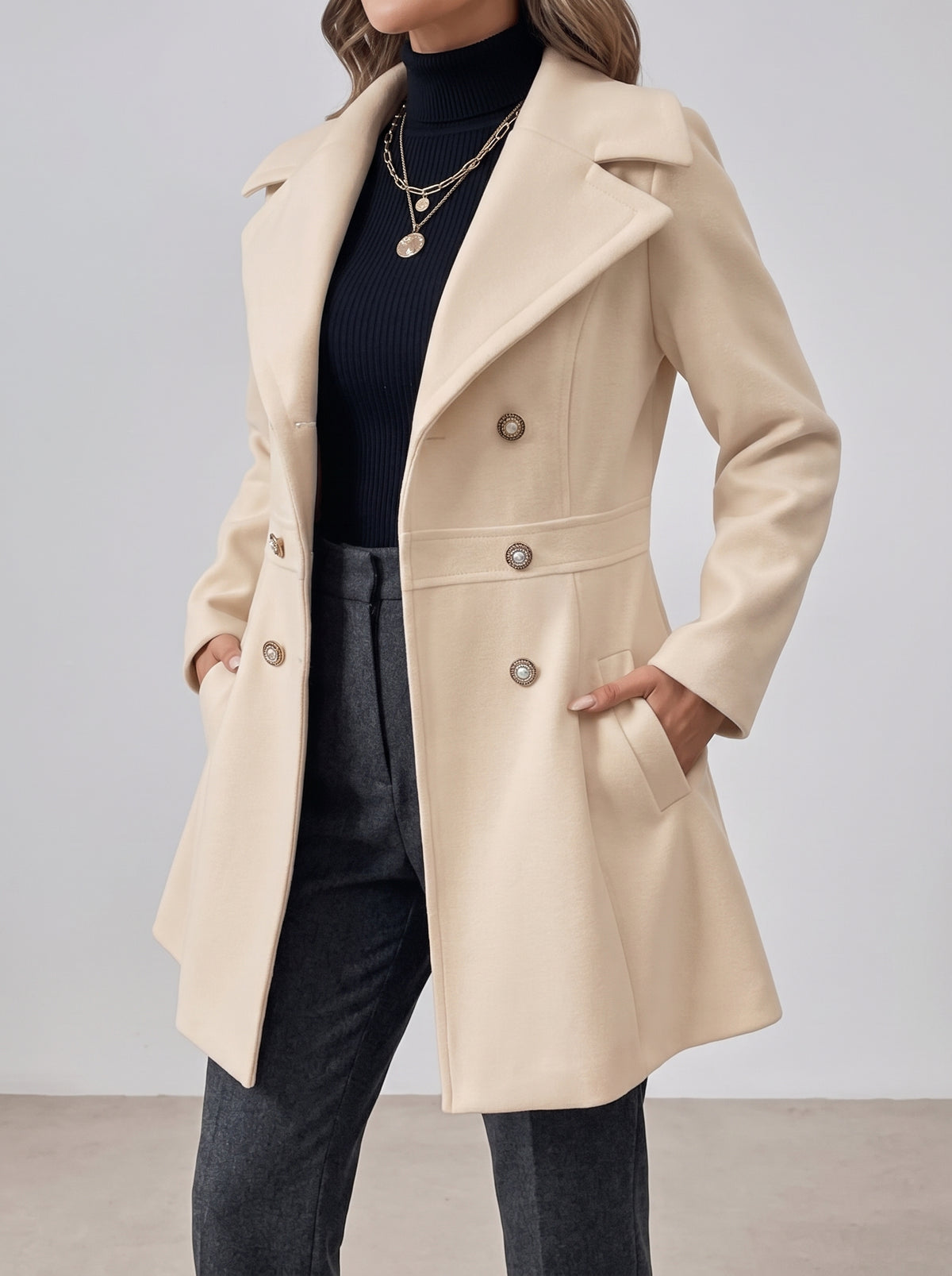 Veste Cécile à col cranté - Abricot