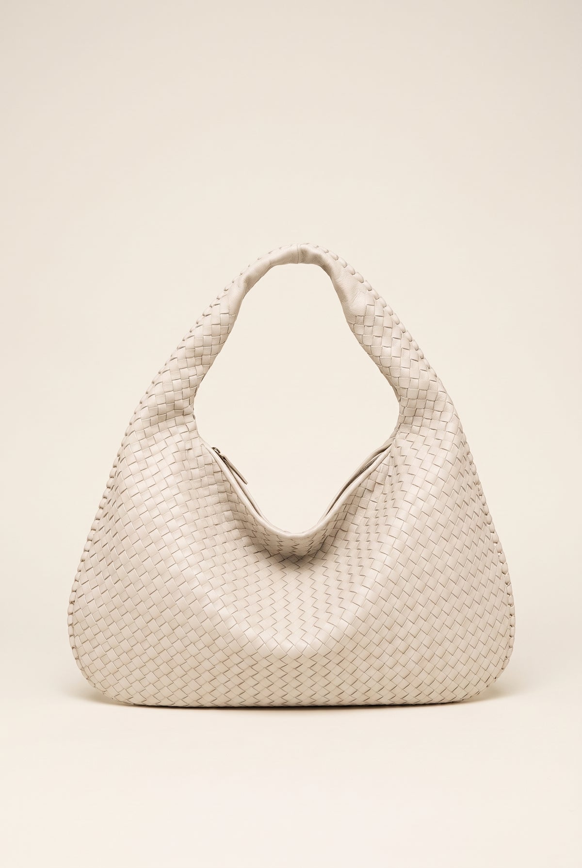 XL Woven Leather Bag — White