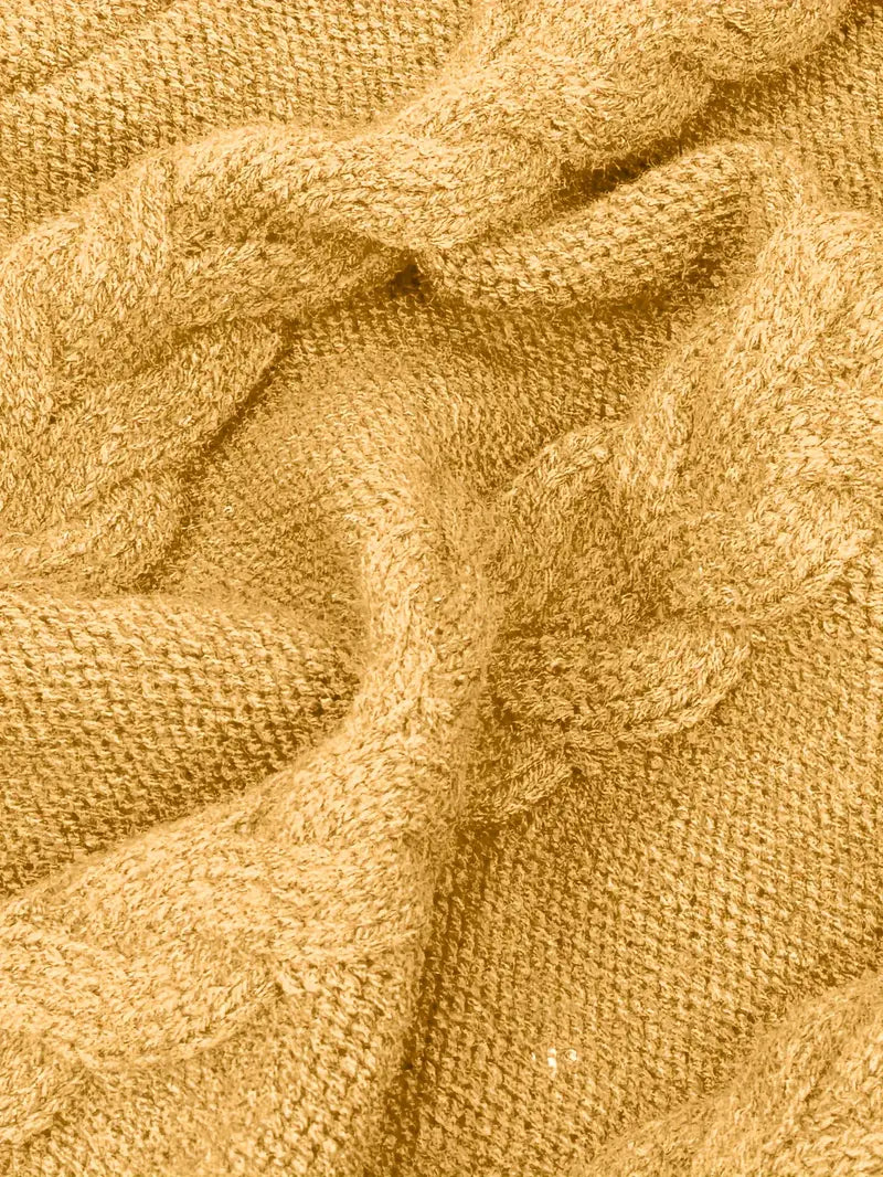 MADELEINE — Robe à Col Roulé en Maille Torsadée