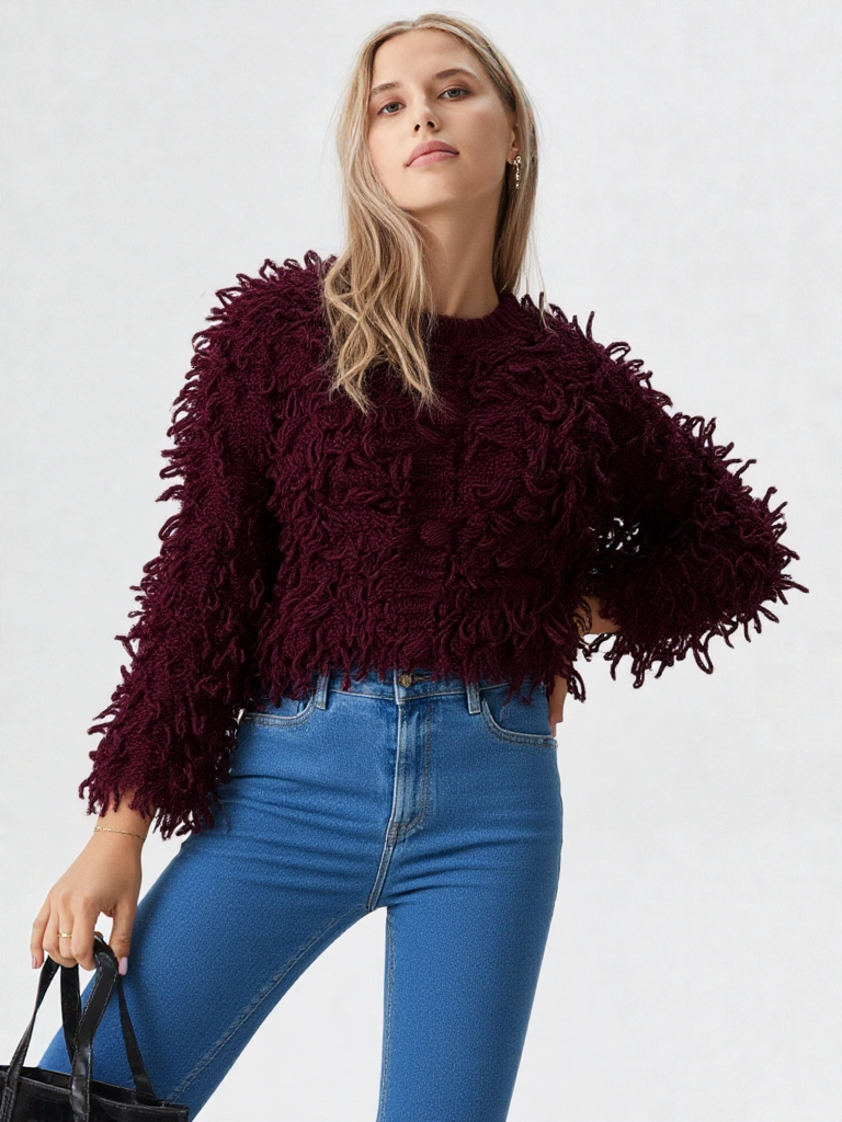 MARGUERITE — Gilet en Maille à Franges