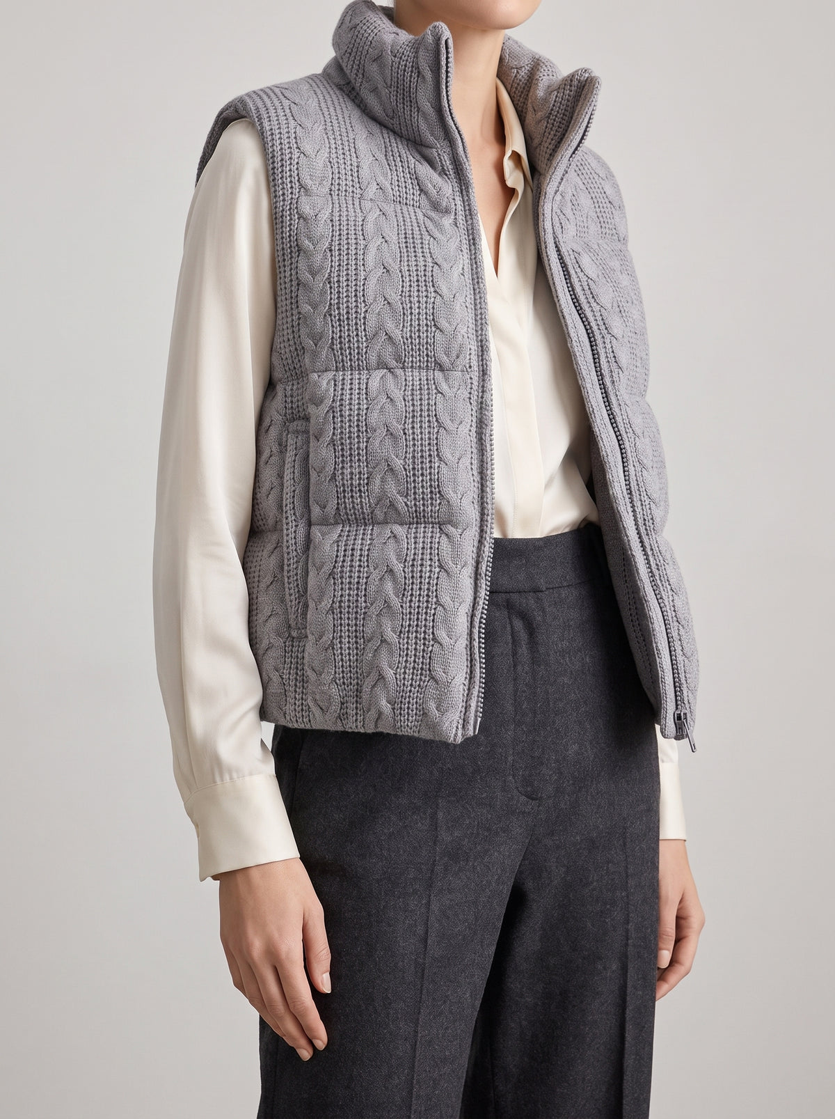 Jayden Sleeveless Knitted Waistcoat - Grey