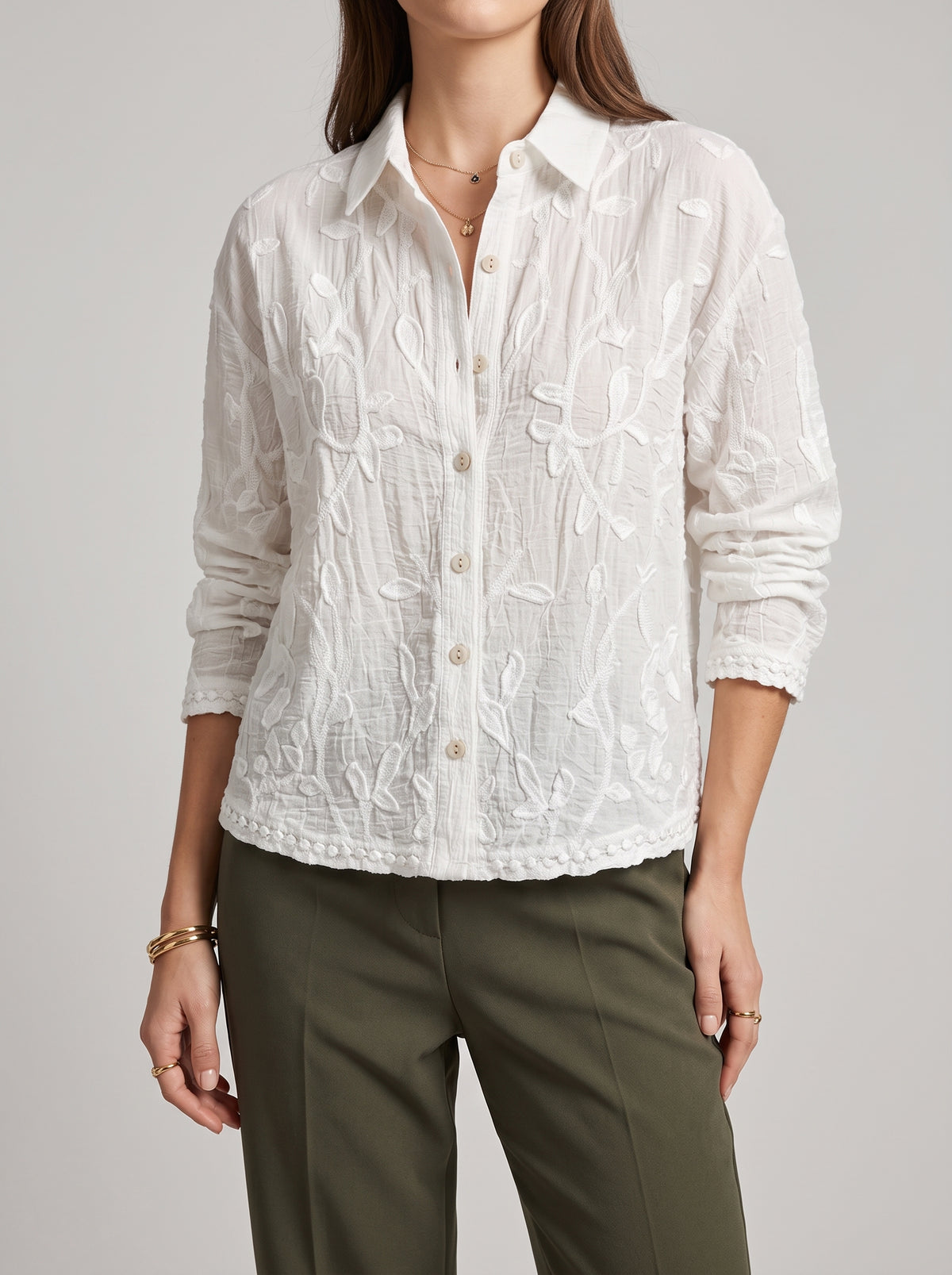 Tina Embroidered Long Sleeve Blouse