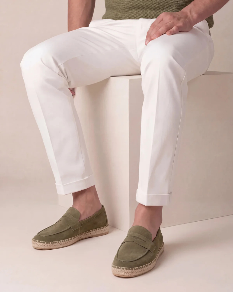 Espadrille Riviera olive — porté