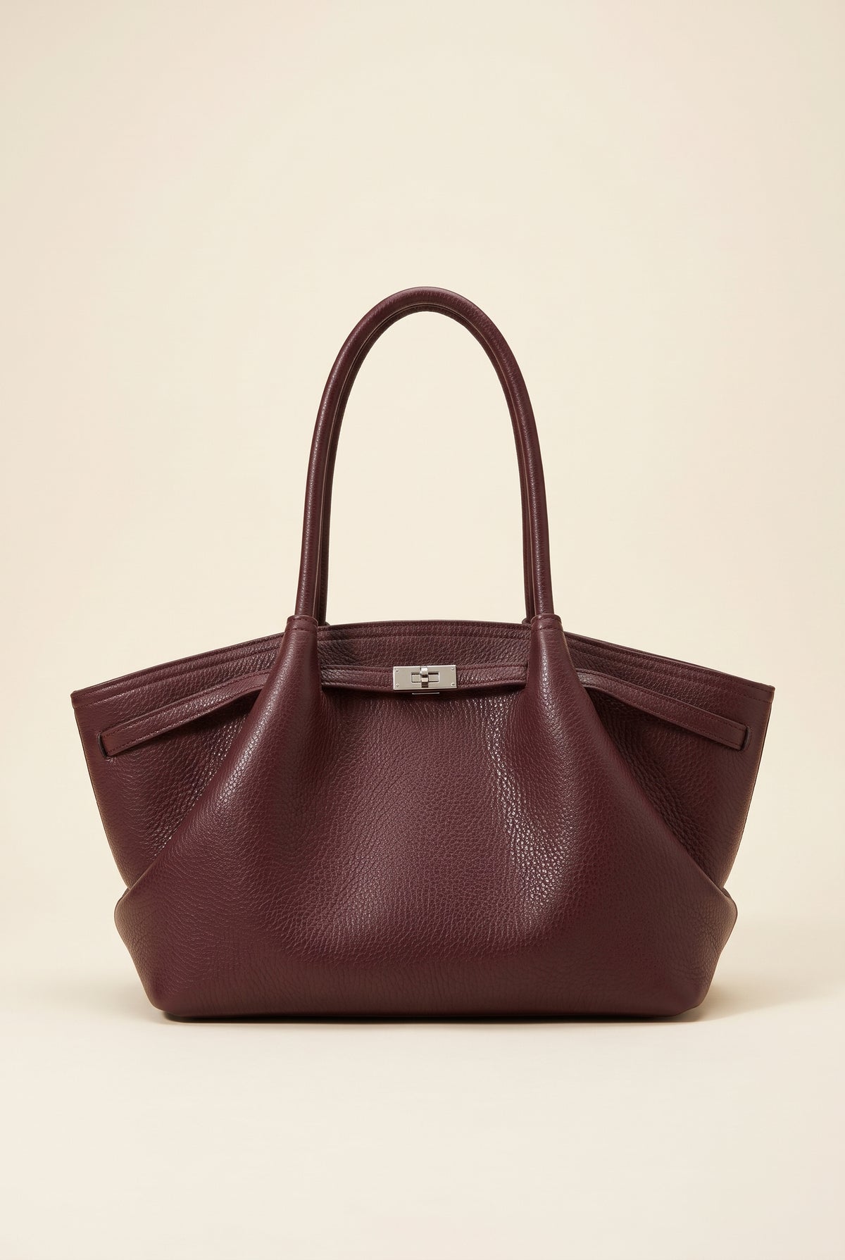 Sandy Smooth Faux Leather Shoulder Tote