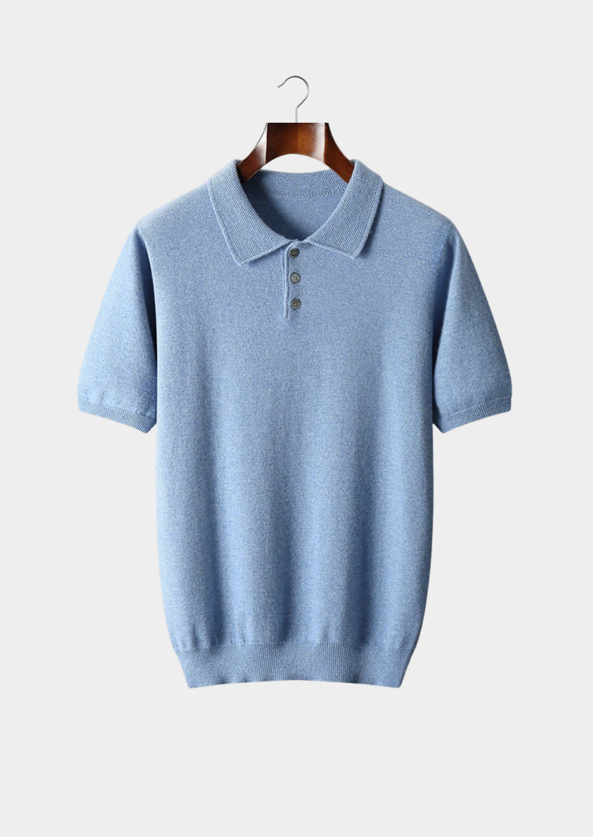 Polo classique en cachemire premium bleu clair