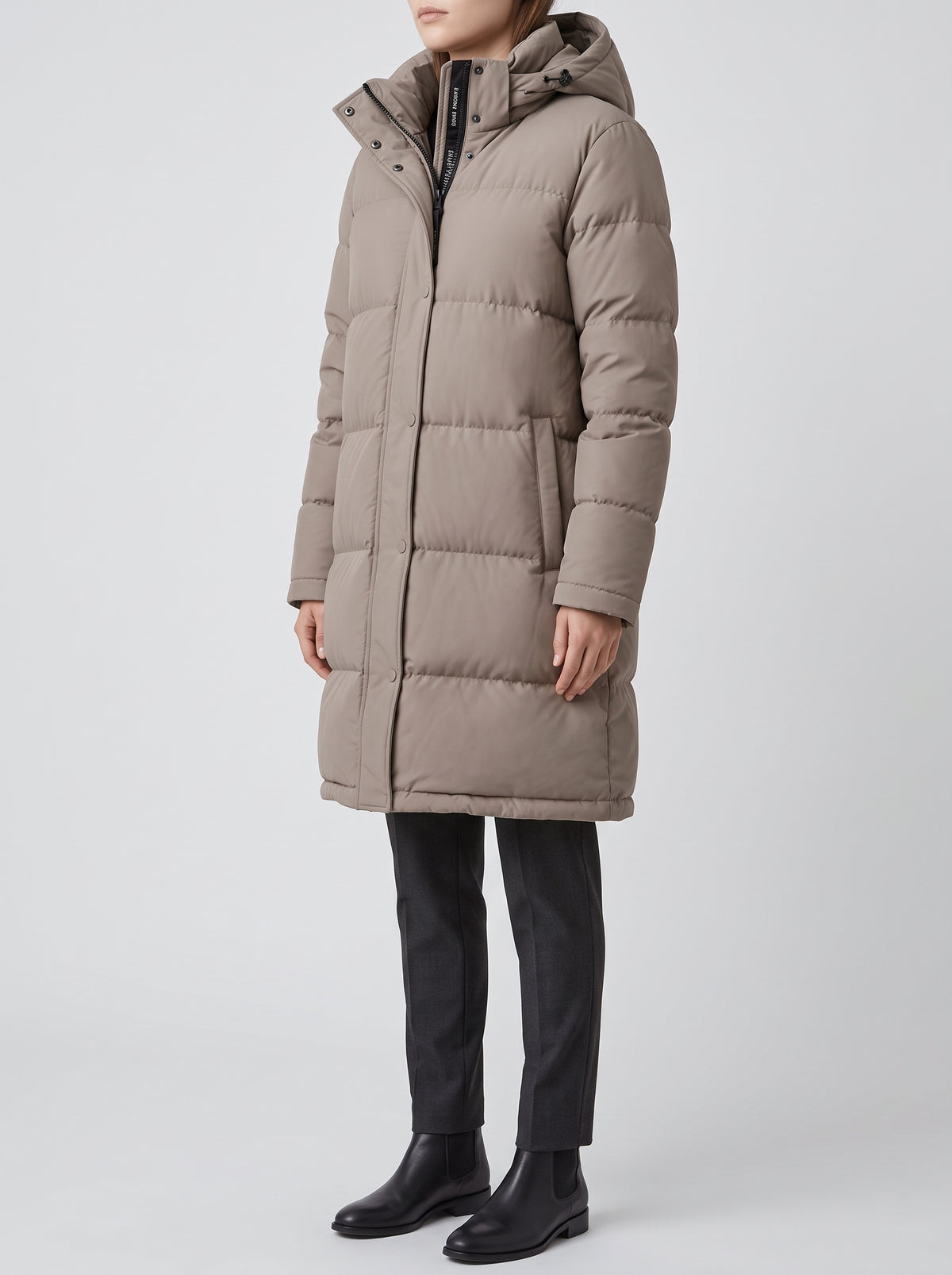 Parka Carlyn à capuche effet cuir - Marron