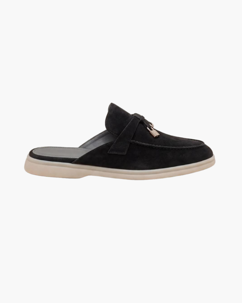 Mule Saint-Tropez en suède noir — vue principale