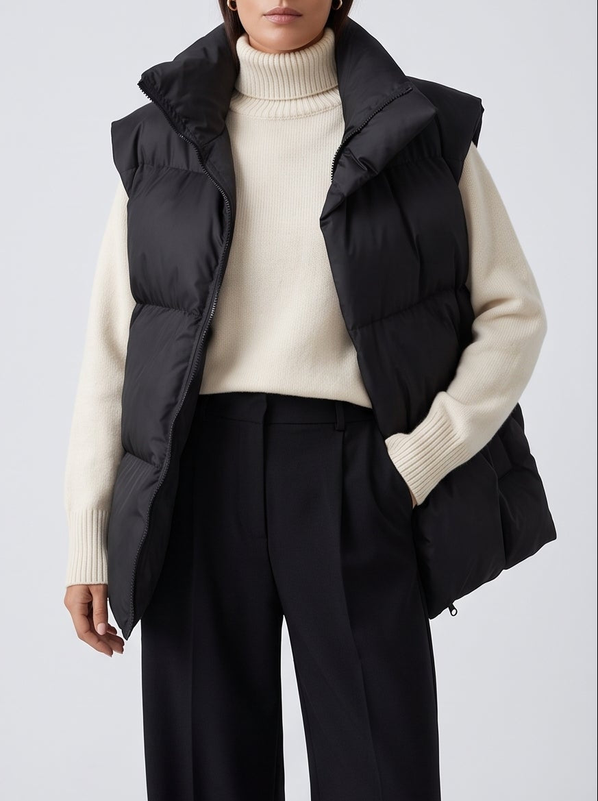 Sabrina Quilted Gilet - Black