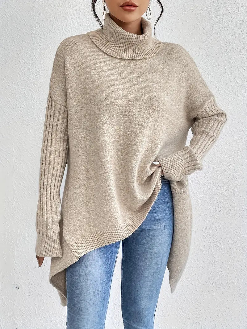 BRIGITTE — Pull Long à Col Roulé