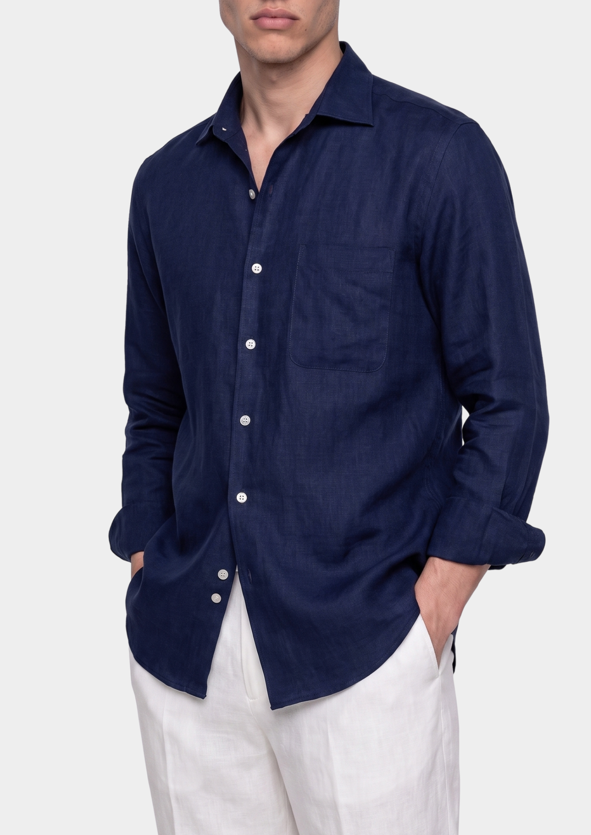 Chemise côtière Amalfi bleu marine