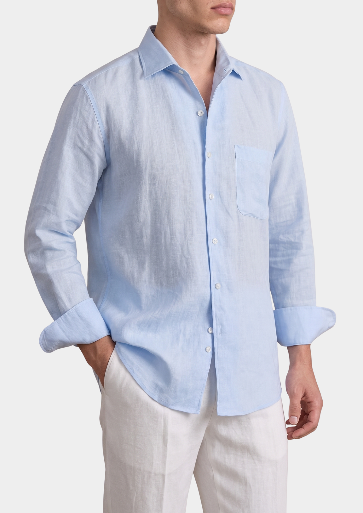 Chemise côtière Amalfi bleu clair