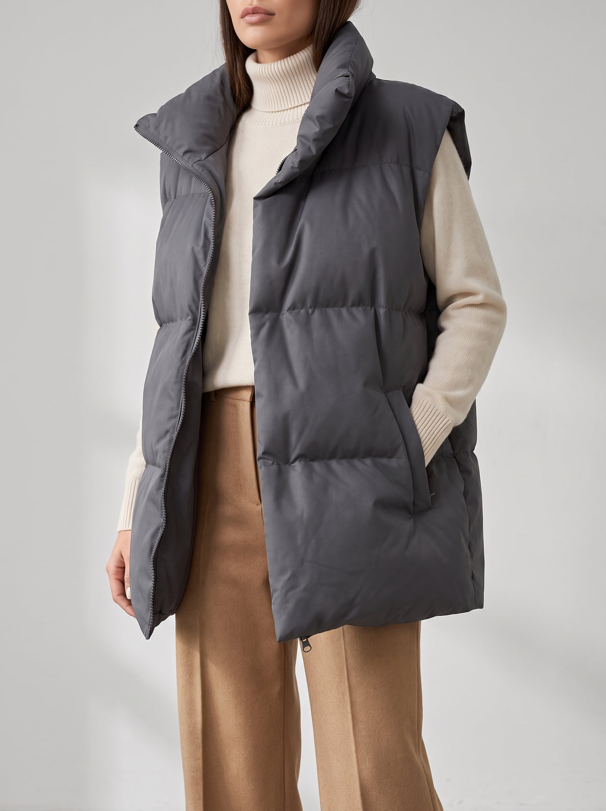 Sabrina Quilted Gilet - Grey