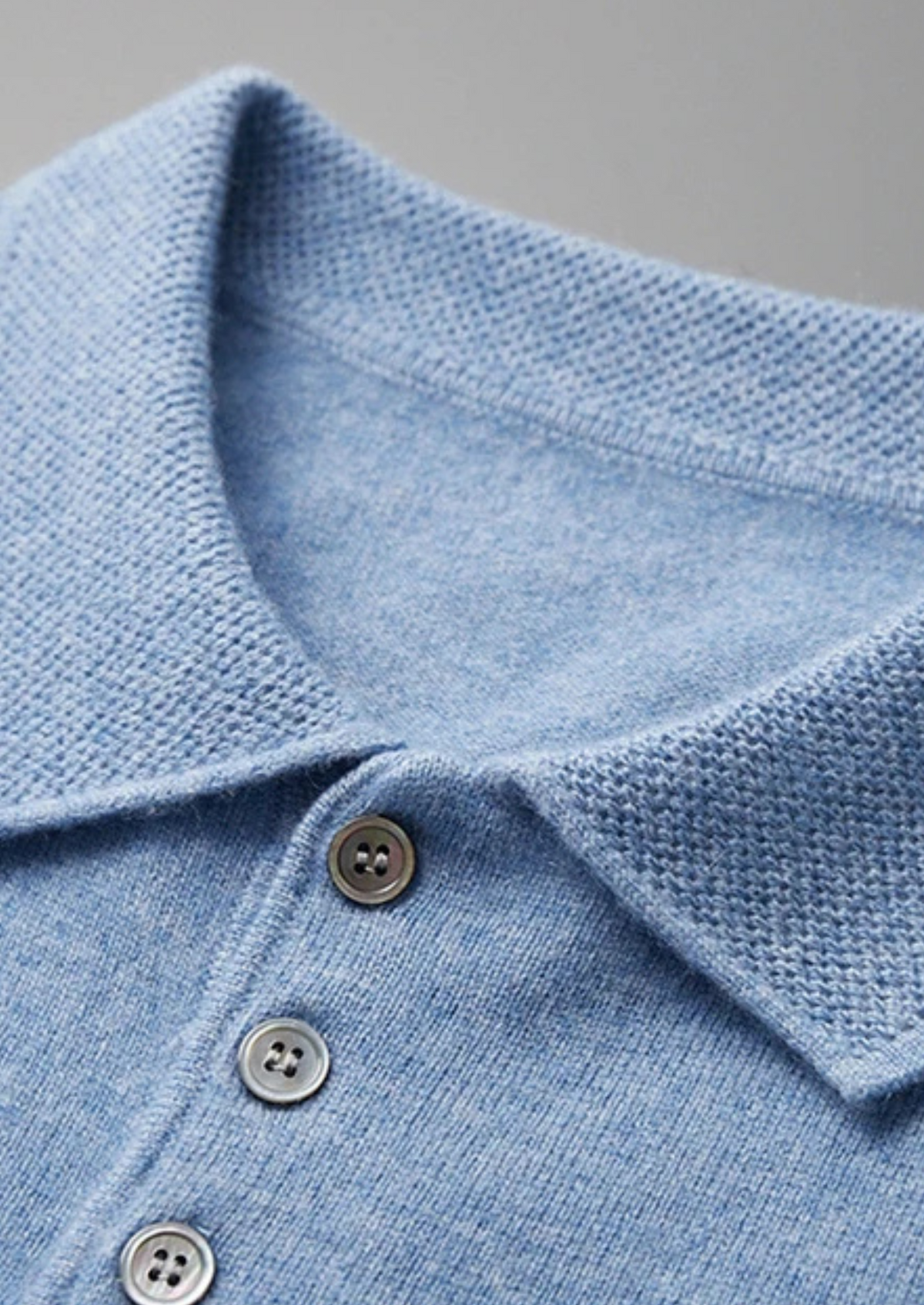Polo classique en cachemire premium bleu clair