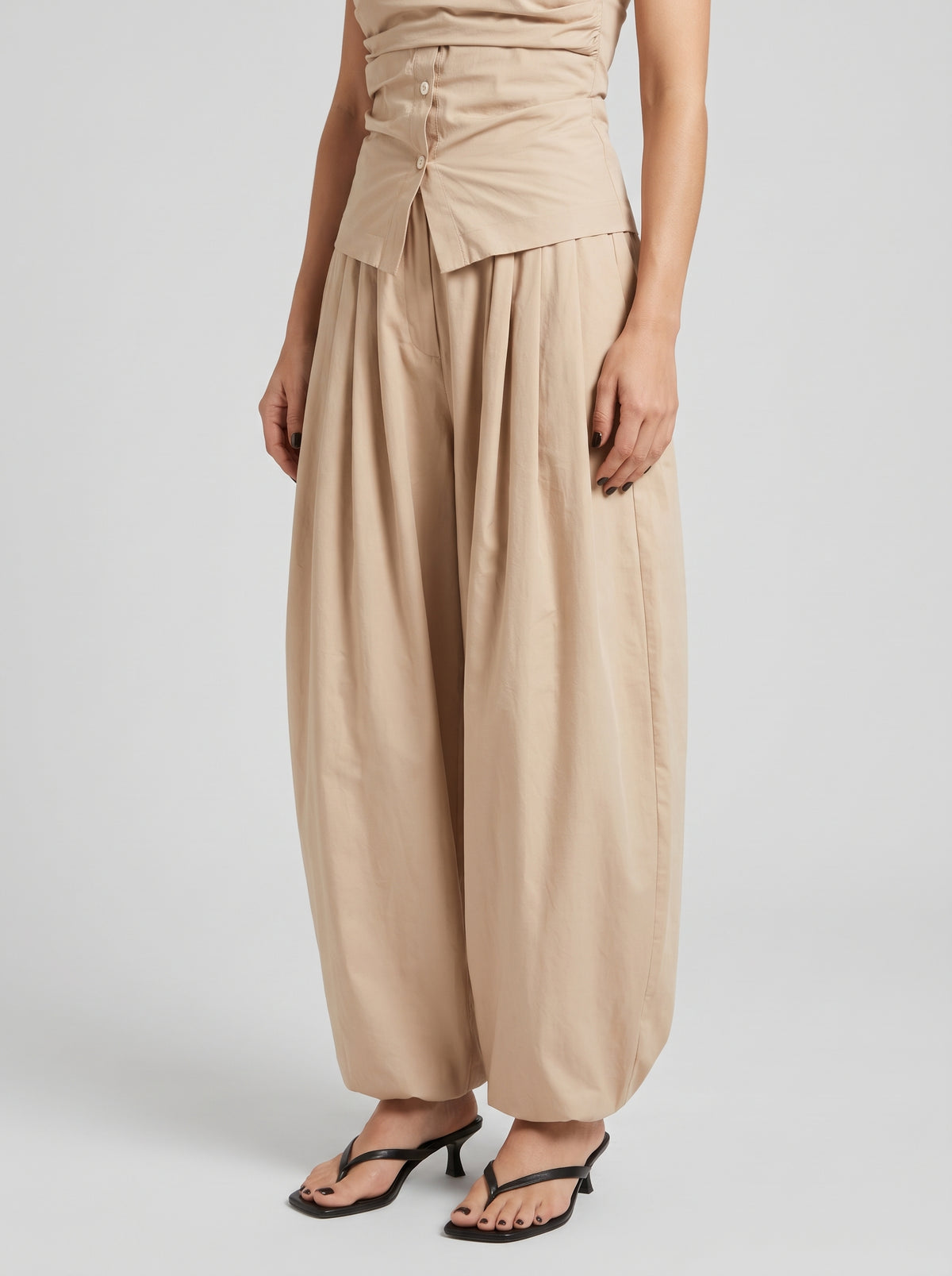 Pantalon ballon Kerry taille haute - Beige