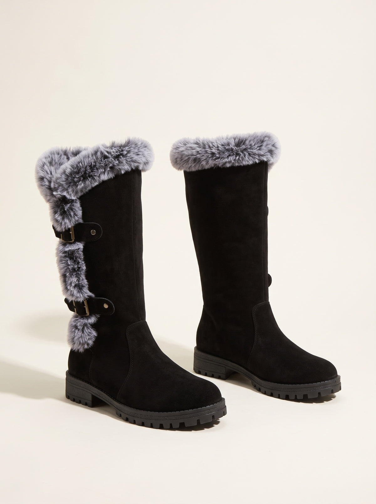 Bottes de neige mi-mollet doublées de fausse fourrure