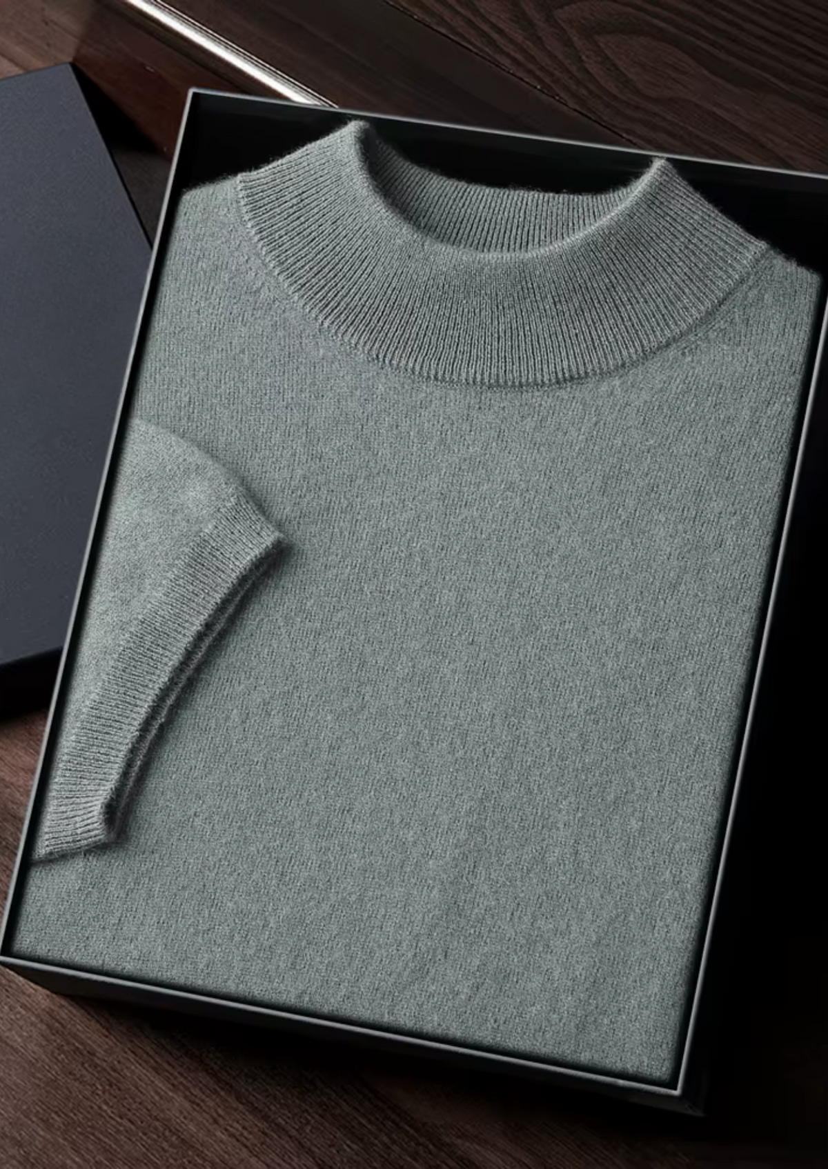 T-Shirt col montant en cachemire premium silex ombré