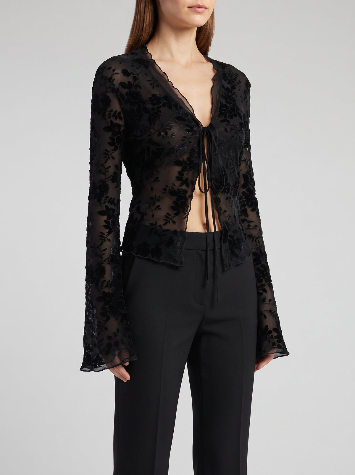 Rachel Lace Tie-Front Blouse