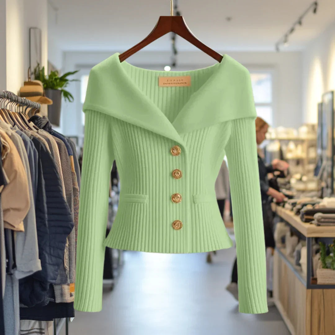 MORGANE — Cardigan Boutonné à Col Large