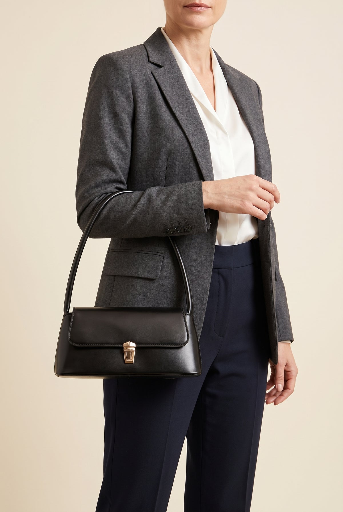 Tally Faux Leather Shoulder Bag — On-Model View