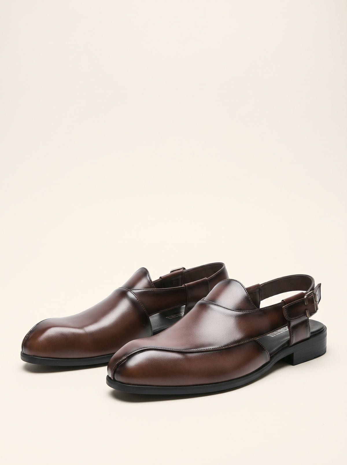 Sterling Open-Heel Full-Grain Leather Loafers