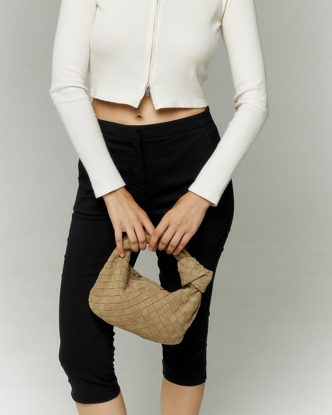 Le Mini Sac Silva Daim — Beige