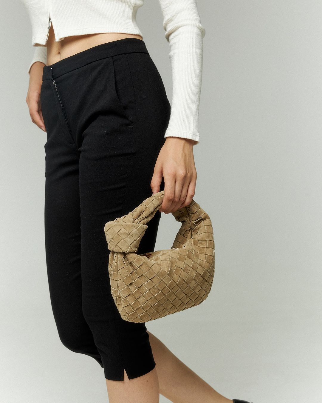 Le Mini Sac Silva Daim — Beige