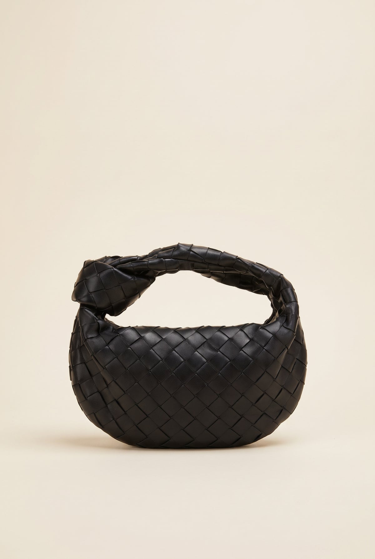 Mini sac tressé en effet cuir