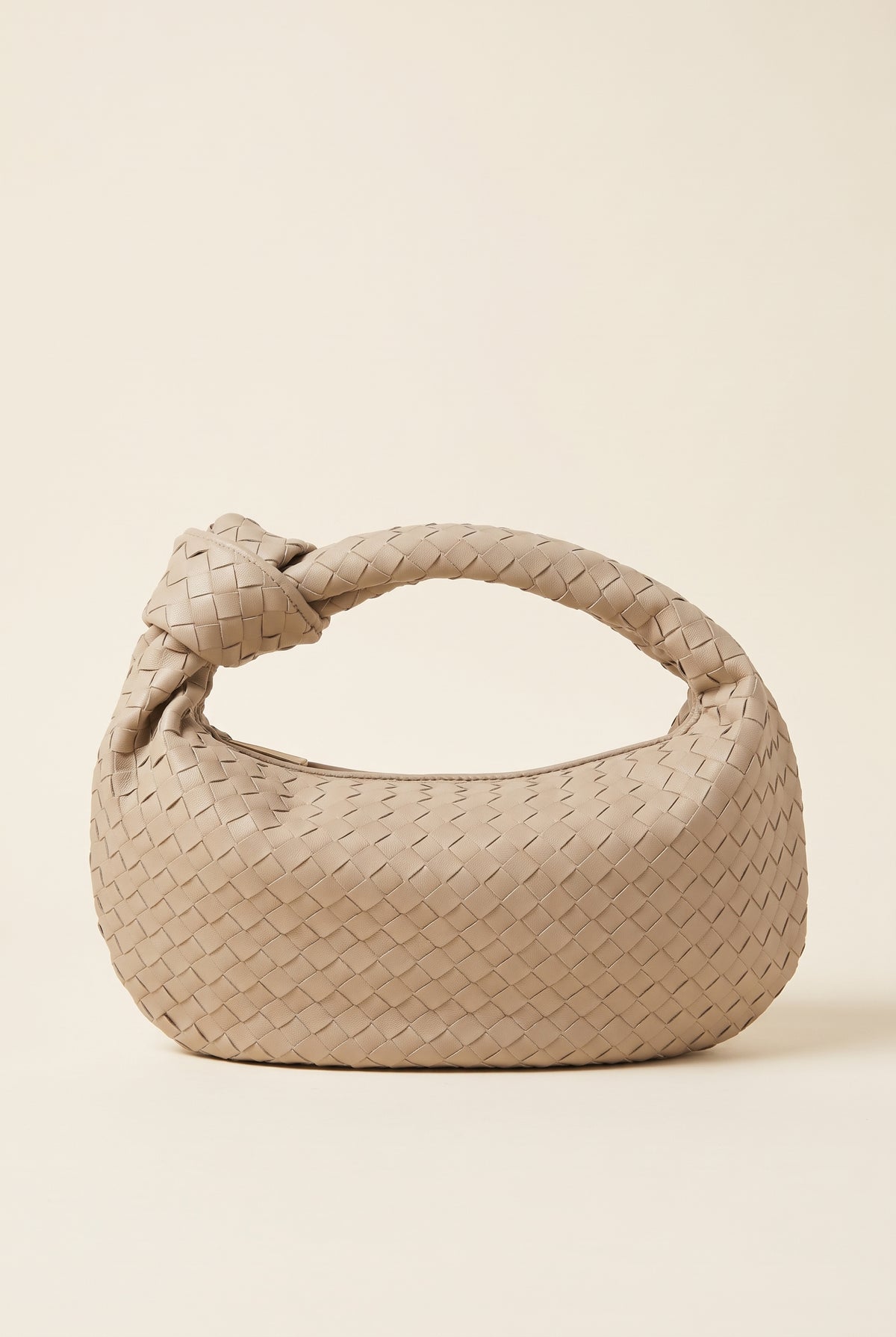 Medium Woven Faux Suede Shoulder Bag