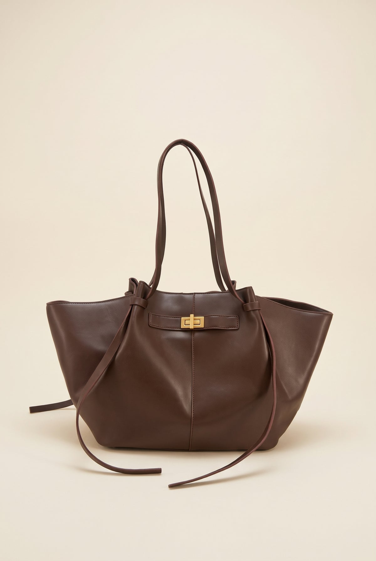 Sac porté épaule Brianna forme trapèze - Marron
