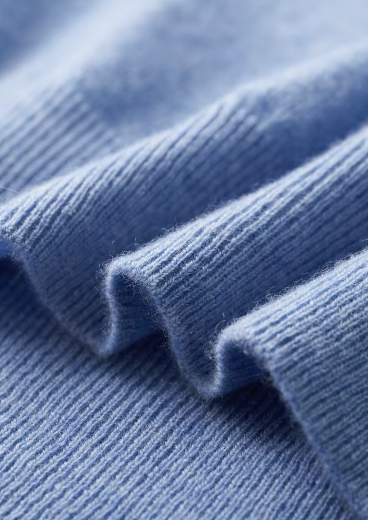 T-Shirt col rond classique en cachemire premium bleu clair