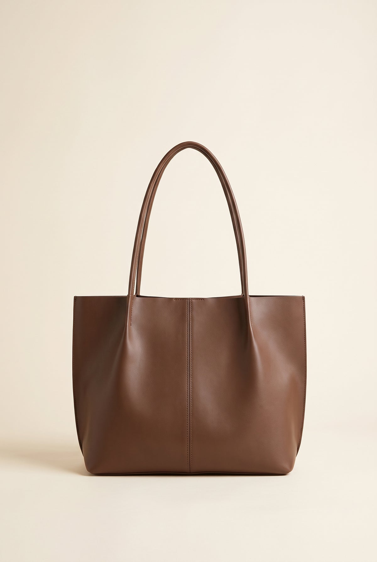 Calista Faux Leather Tote — Dark Brown