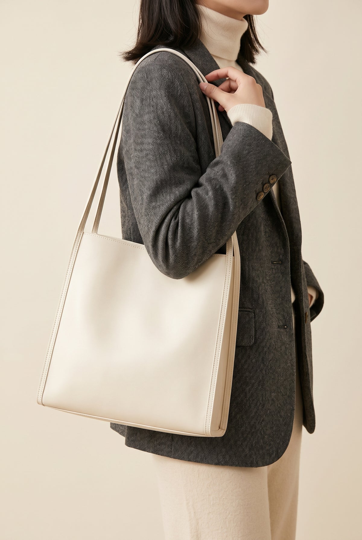 Amelie Faux Leather Tote — On-Model View