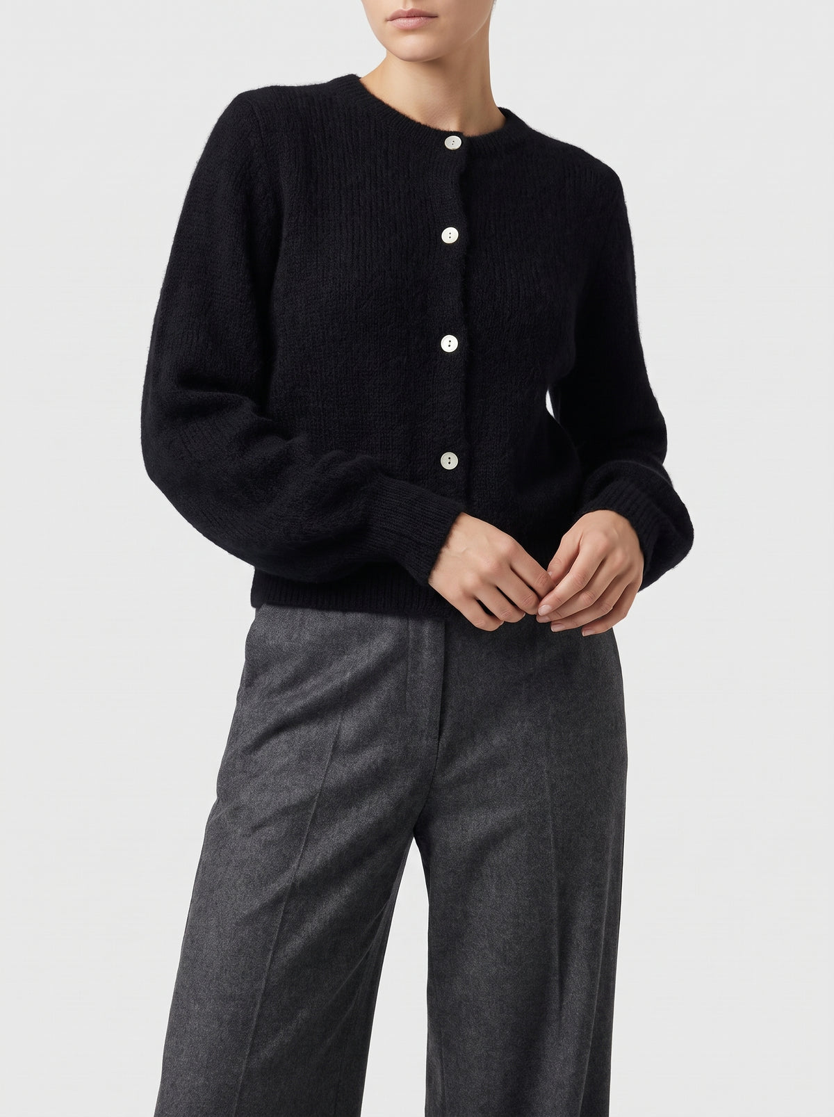 Hazel Long Soft Knit Cardigan — Black