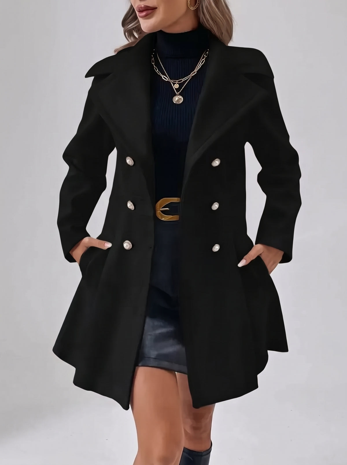 Veste Cécile à col cranté - Noir