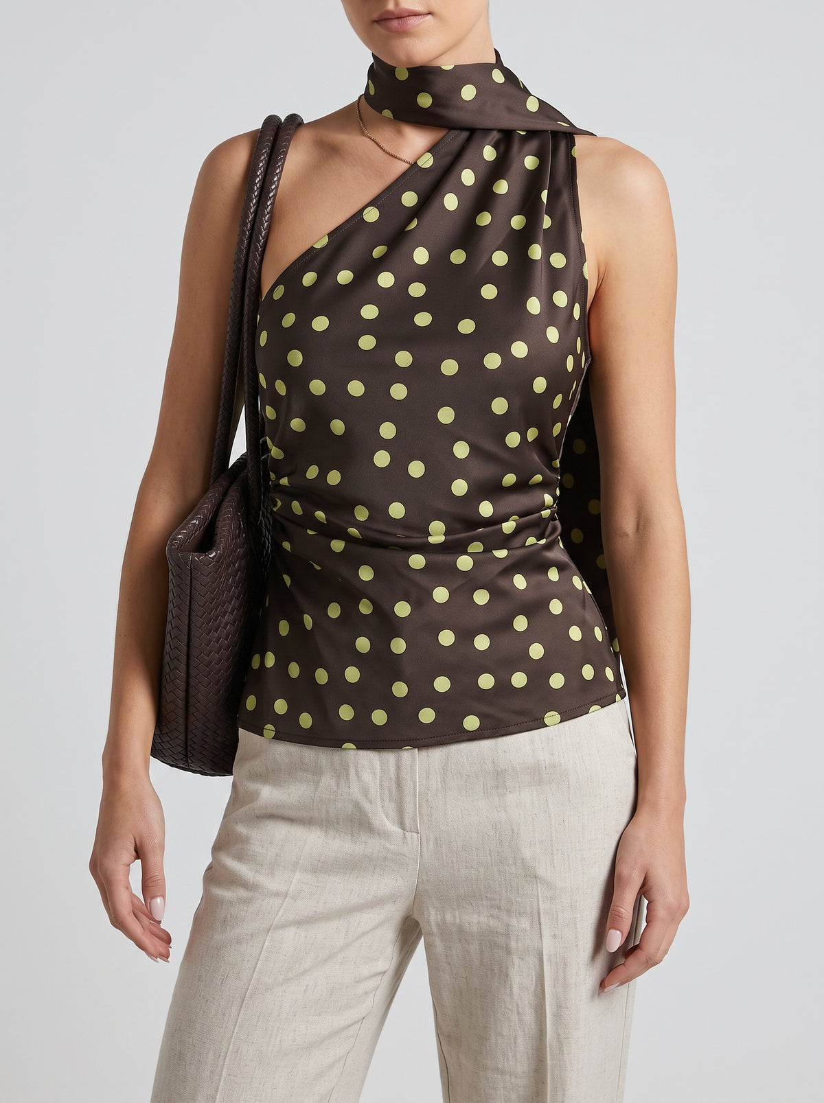 Brielle Polka Dot Halter Top