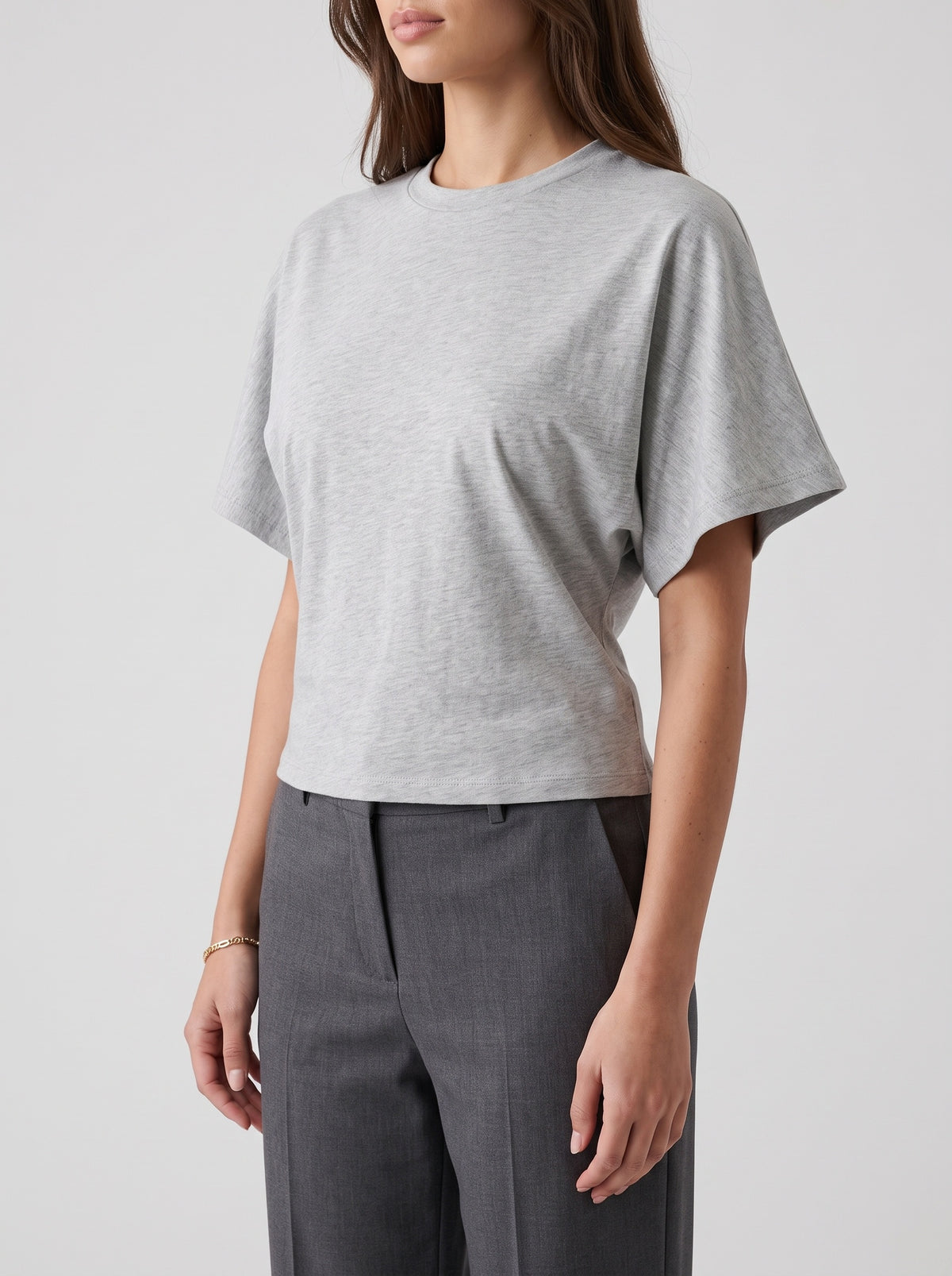 Sheila Relaxed Top with Defined Waist - Grey