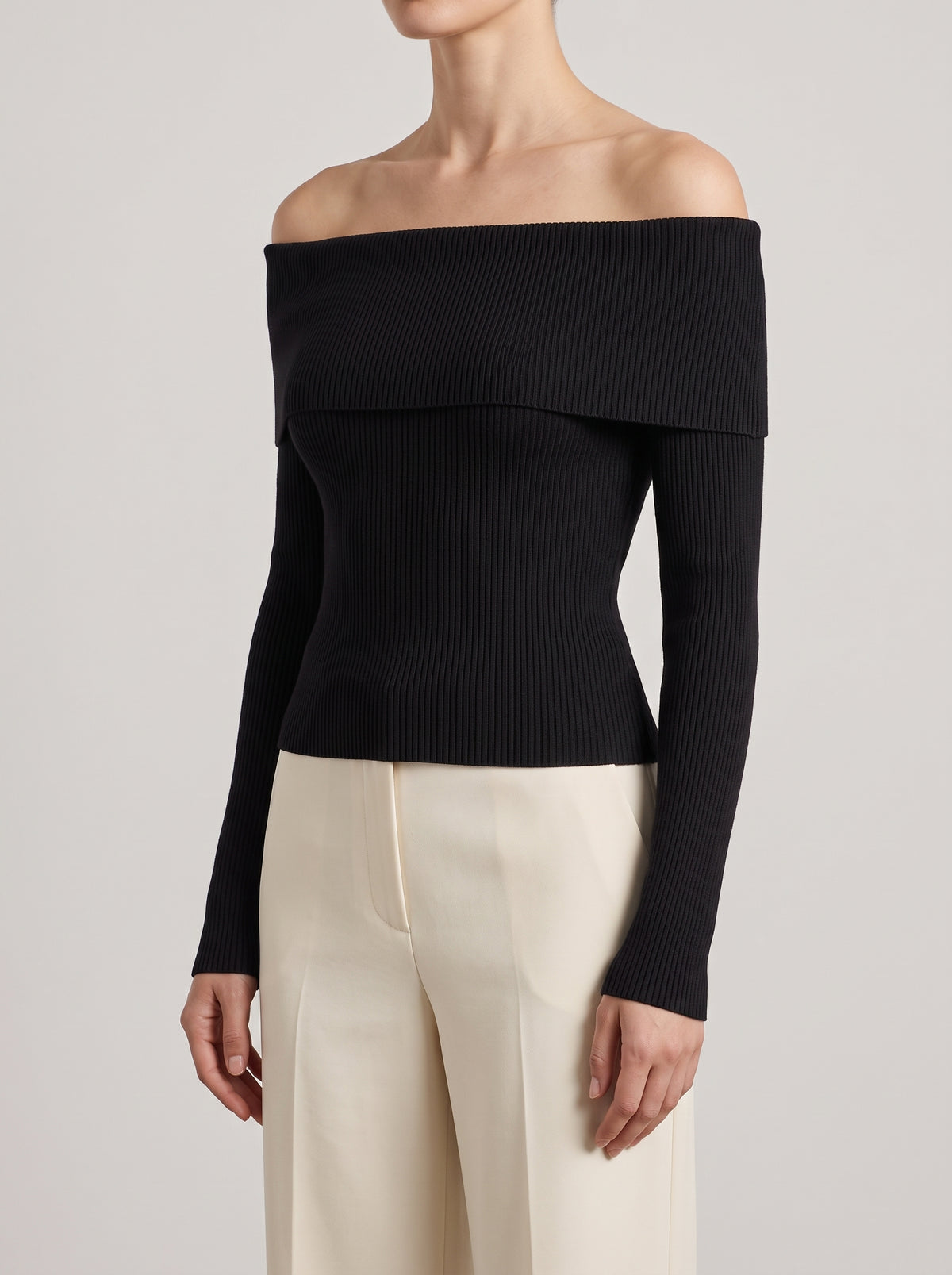 Nora Off-The-Shoulder Jumper - Black
