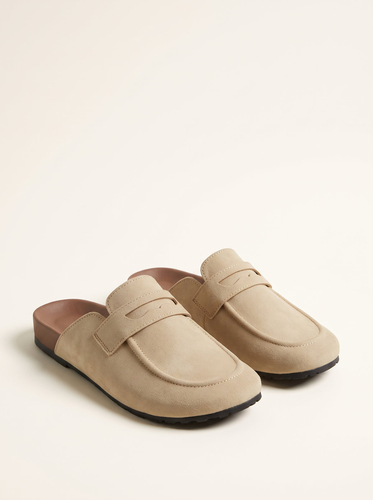 Bianca Cork and Faux Suede Mules