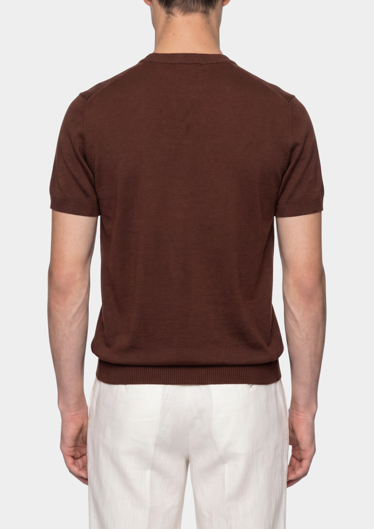 T-Shirt essentiel col rond en maille café