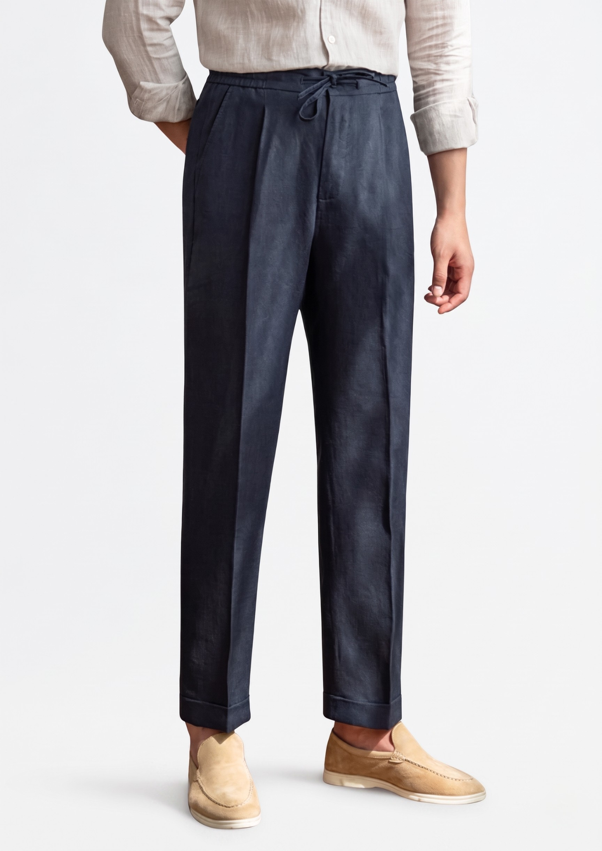 Pantalon côtier à cordon bleu marine
