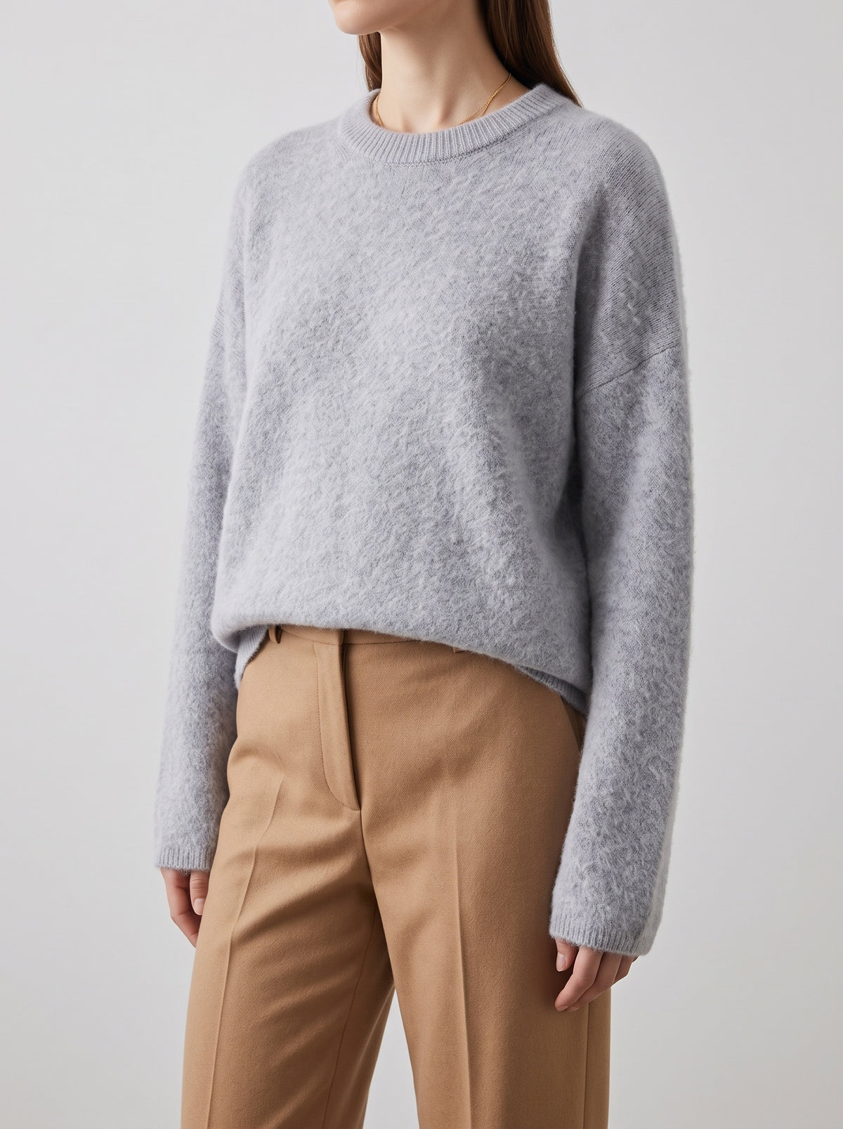Blake Ribbed Crew-Neck Sweater — Gray