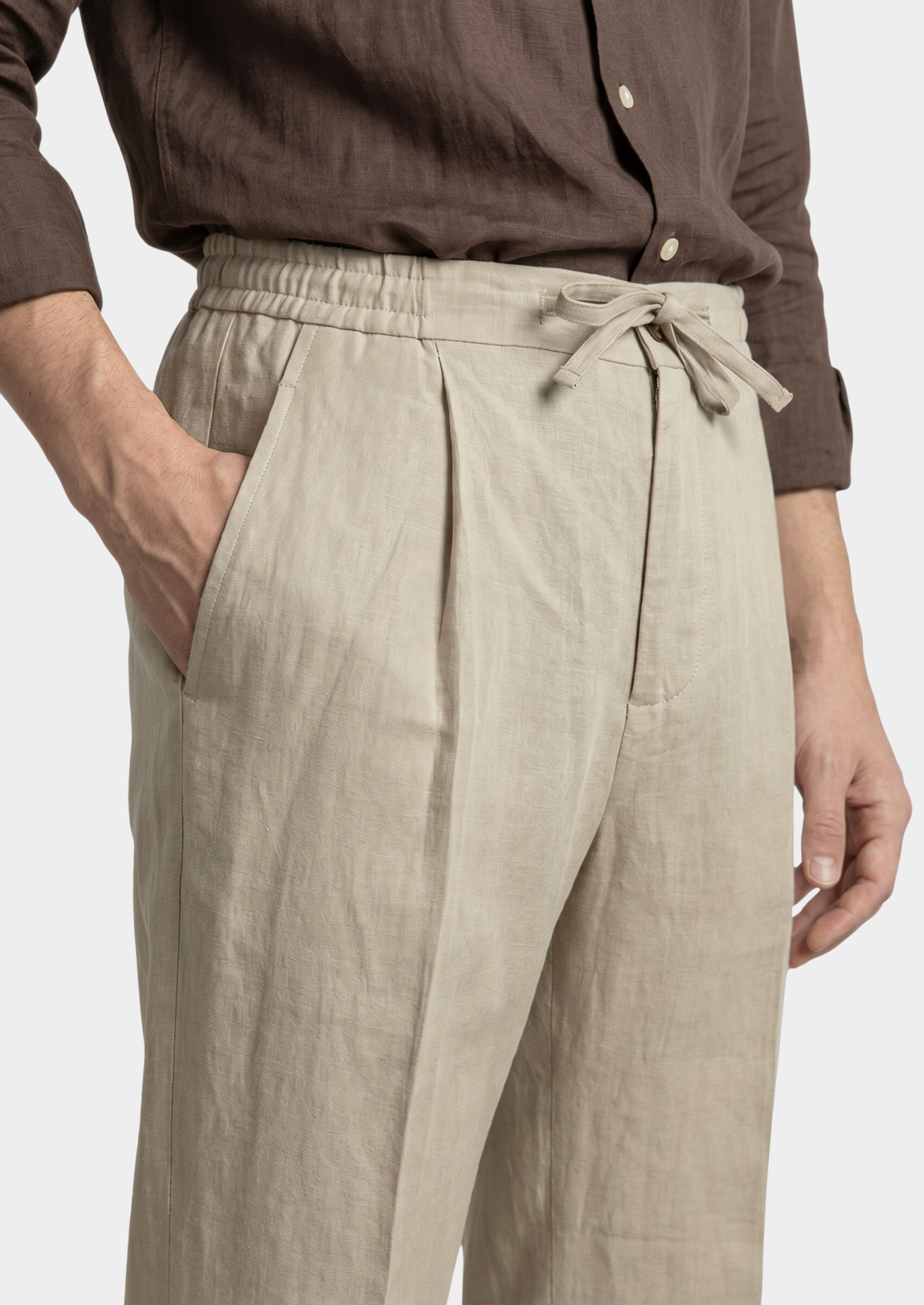 Pantalon côtier à cordon sable
