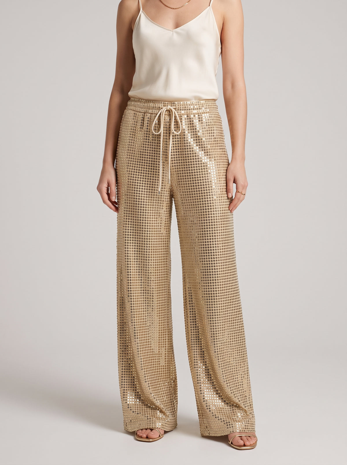 Margot High-Waisted Drawstring Straight-Leg Pants