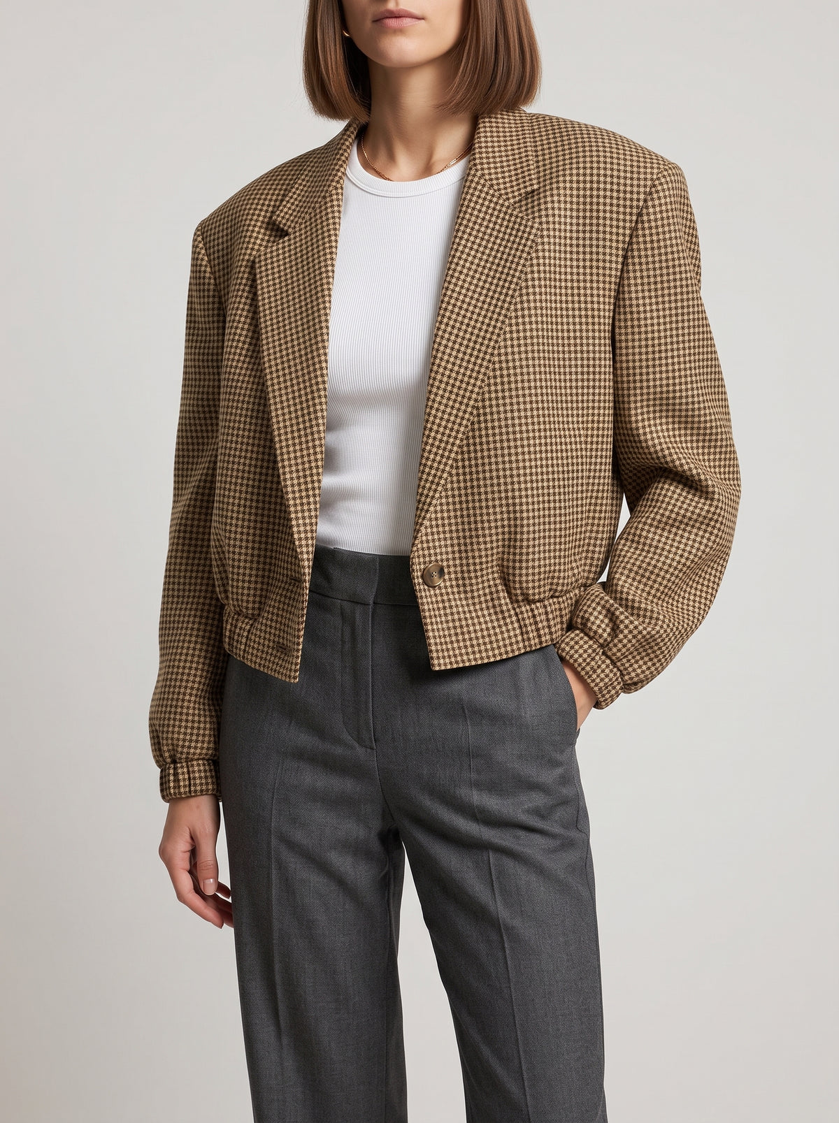 Latriz Checked Relaxed Fit Blazer - Check
