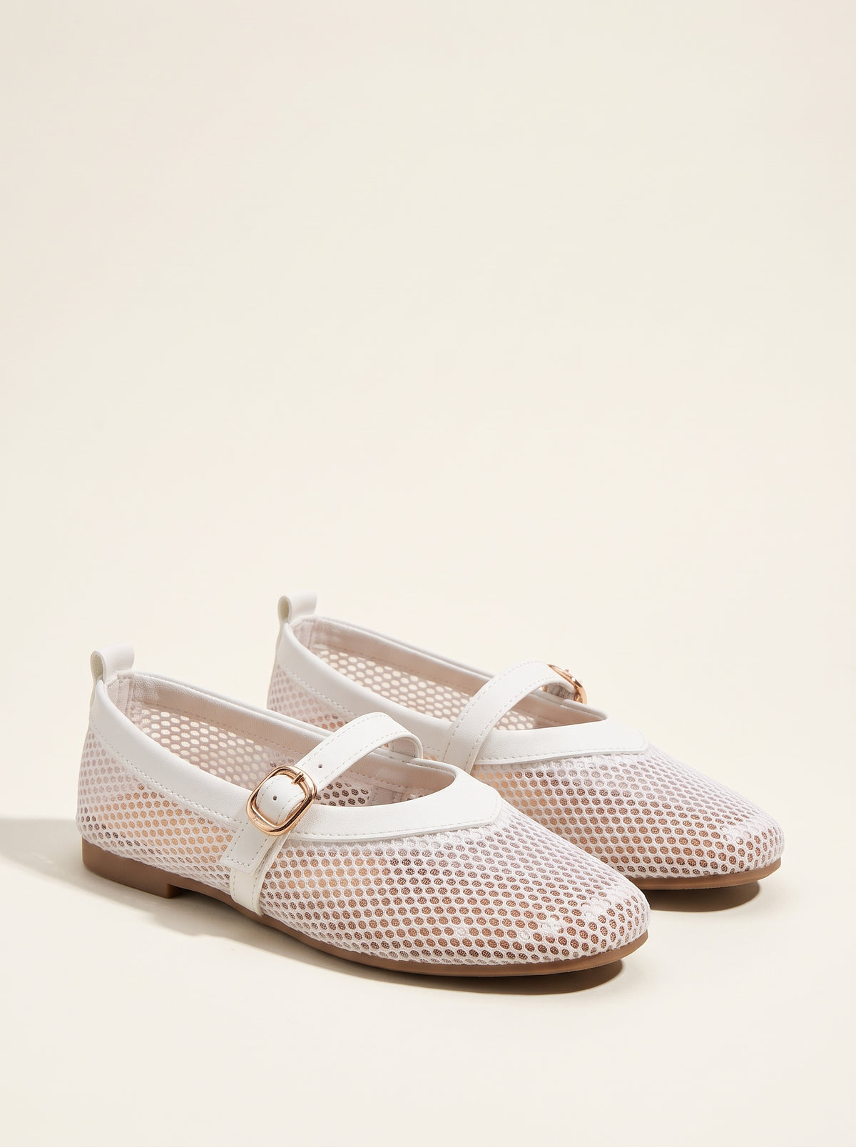 Ballerines babies Hermione en résille - Blanc