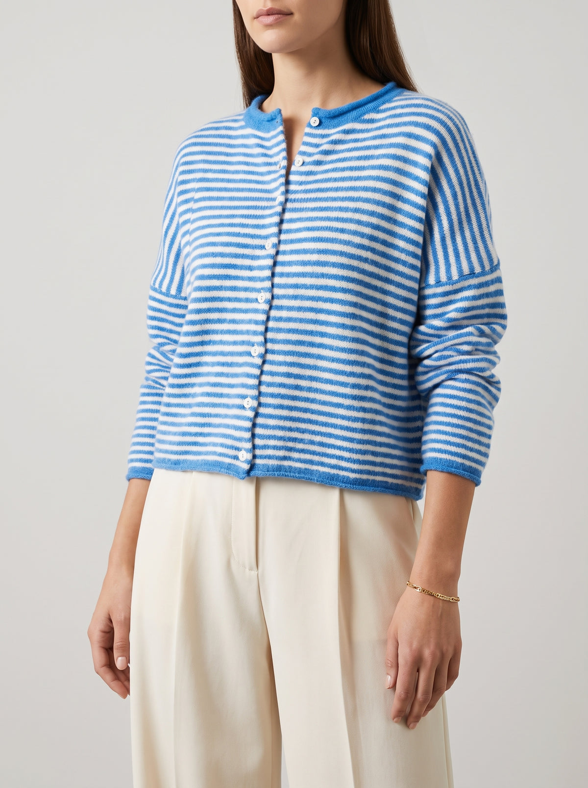 Sofia Striped Cardigan - Blue