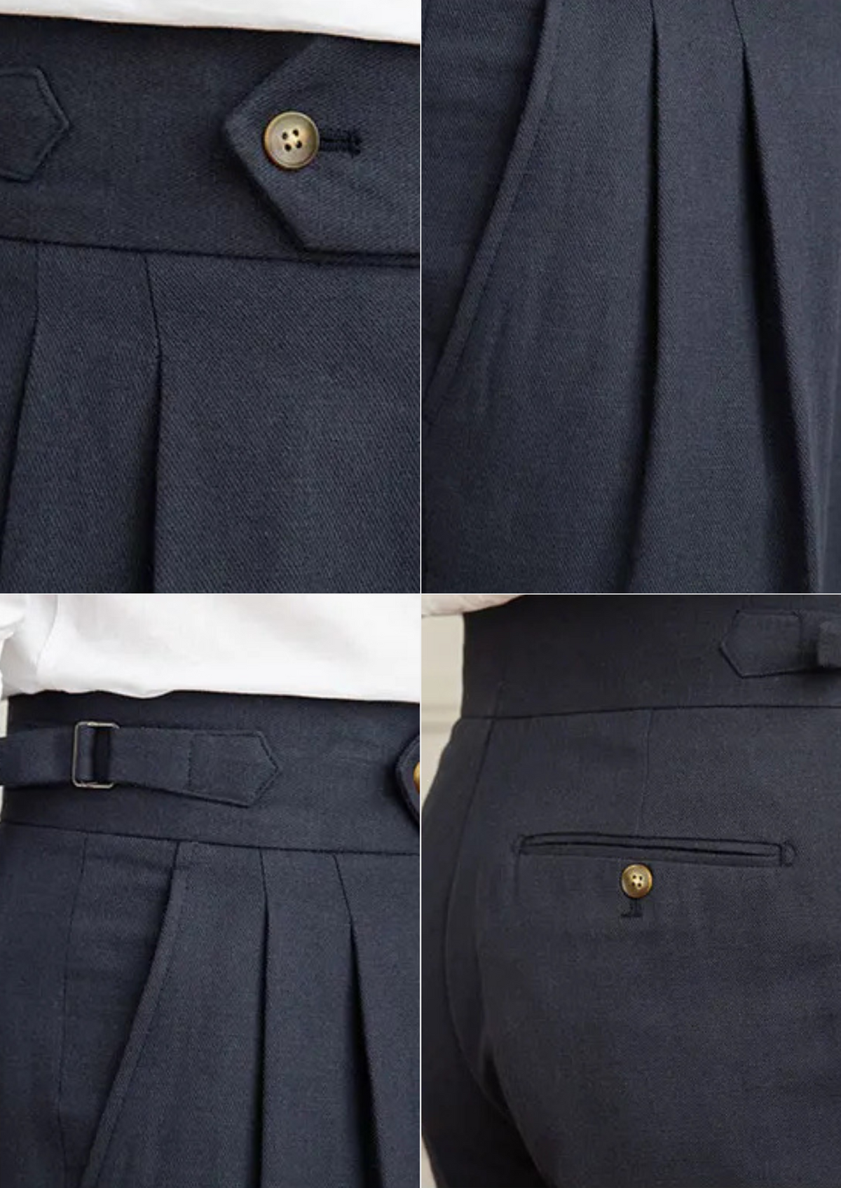 Pantalon côtier à pinces Napoli bleu marine