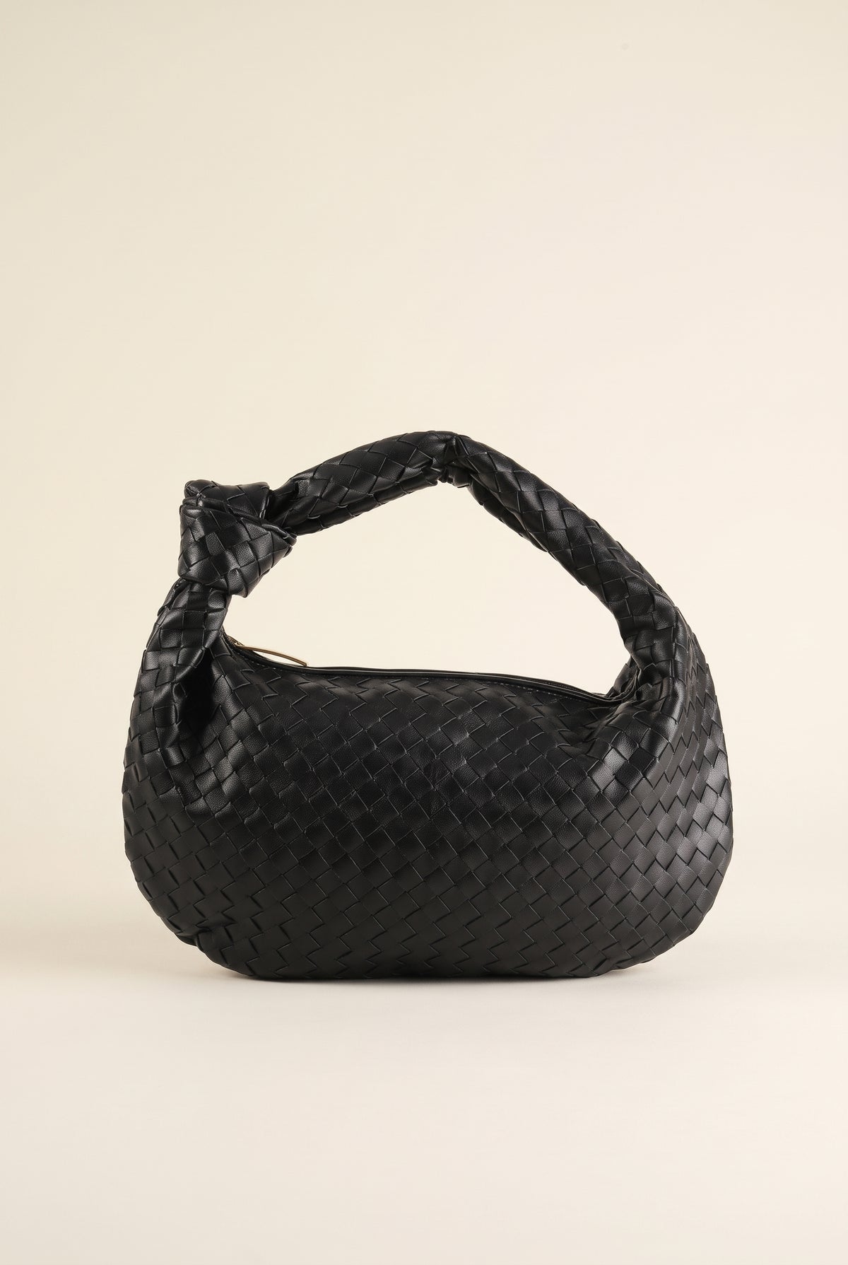 Medium Woven Bag with Leather Details